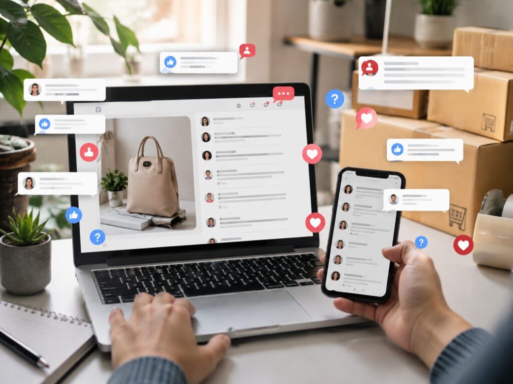 Busy social media comment section showing why businesses hire remote comment management help
